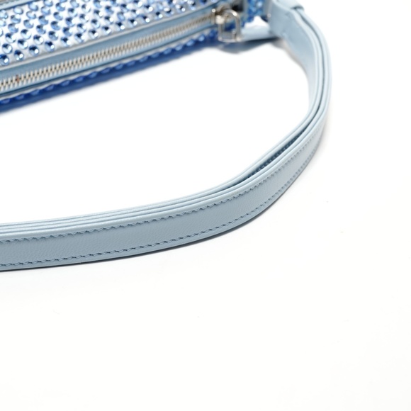 Prada Rhinestone Satin Crystal Triangle 2-Way Shoulder Bag in Blue - Picture 12 of 12